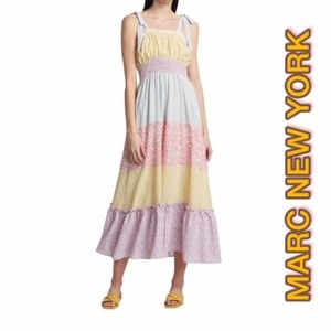 NWT MARC NEW YORK MULTI-COLOR TIERED FLORAL MAXI DRESS